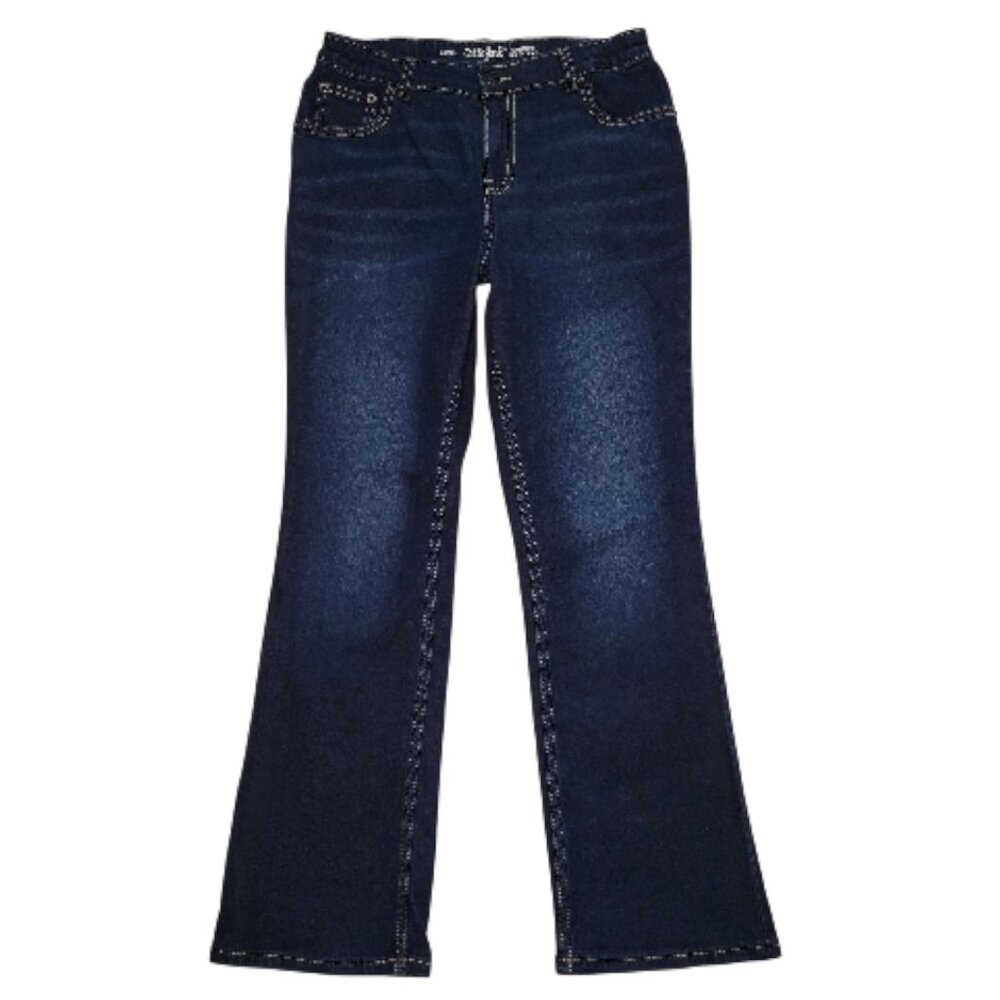 Cat & Jack Bootcut Jeans Dark Wash Blue Denim Girls 16 Coastal Cowgirl Western